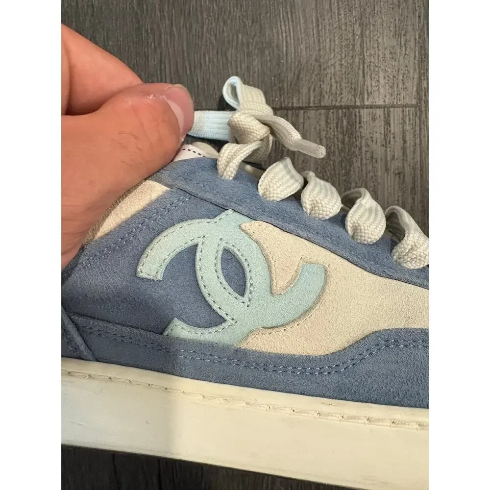 Chanel Suede Kidskin CC Low Sneakers Size 39(9)